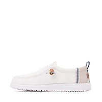 Mens HEYDUDE Wally Craft Linen Slip-On Casual Shoe - White