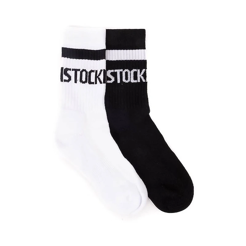Womens Birkenstock Crew Socks 2 Pack - Black / White