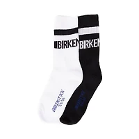 Womens Birkenstock Crew Socks 2 Pack - Black / White
