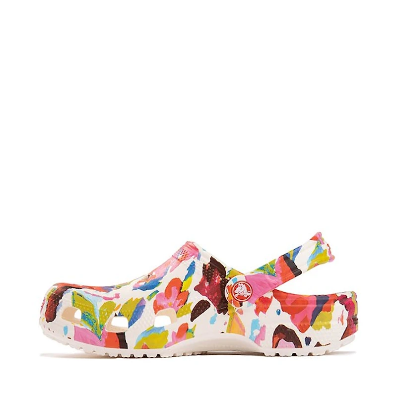 Crocs Classic Floral Chalk Clog - White / Multicolor