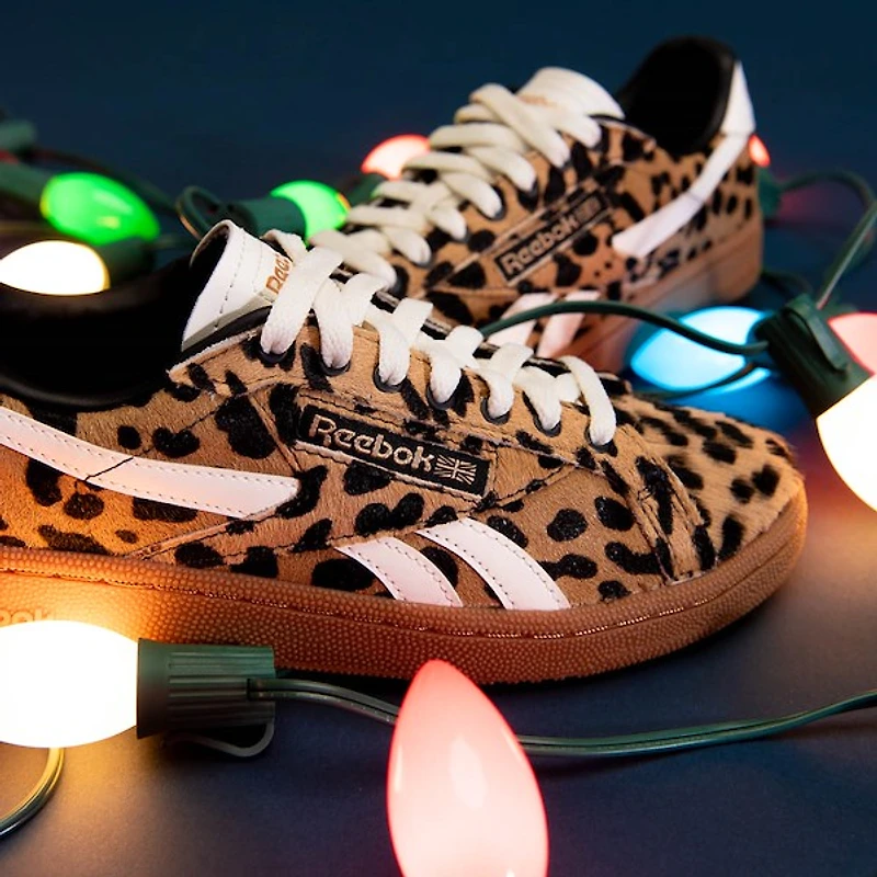 Womens Reebok Club C Grounds UK Athletic Shoe - Leopard