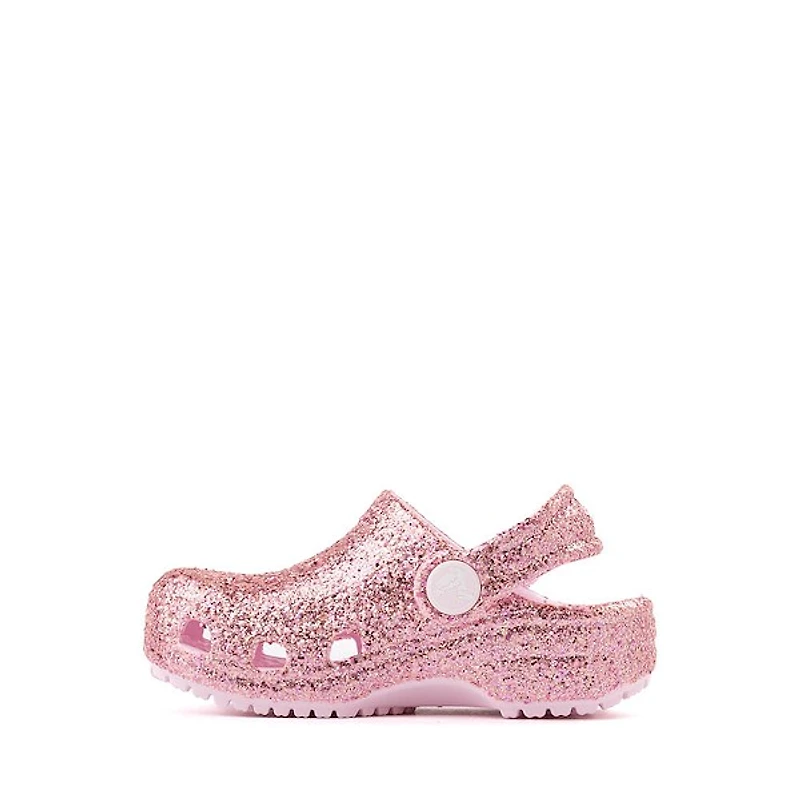 Crocs Classic Chunky Glitter Clog - Baby / Toddler Pink