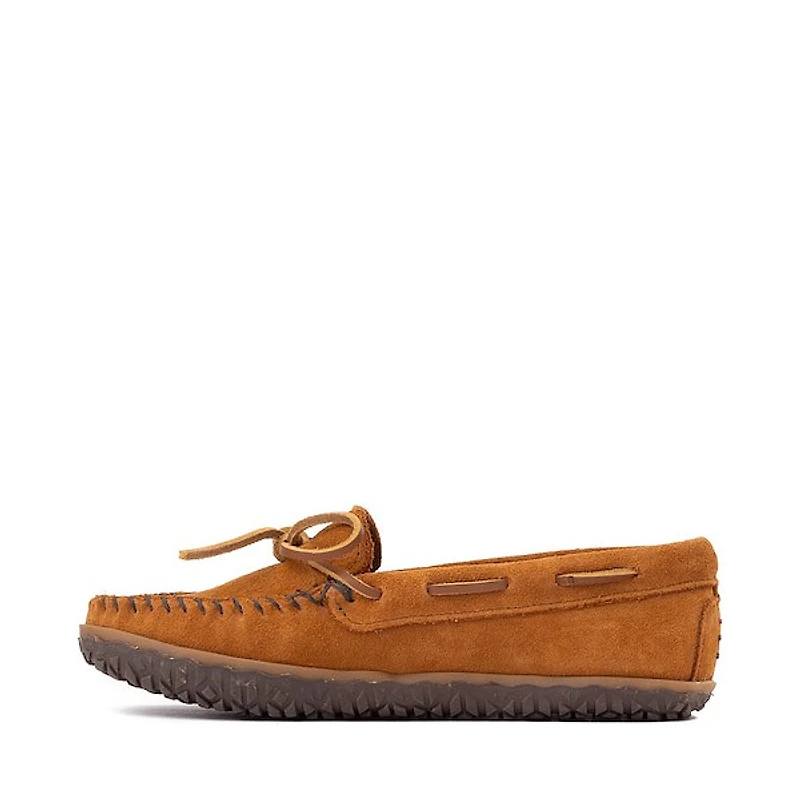 Womens Minnetonka Tie Tread Moccasin - Brown