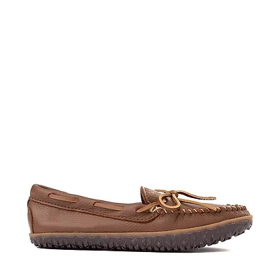 Womens Minnetonka Deerskin Tread Mocassin - Carmel
