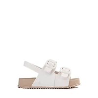 Mini Melissa Cozy Sandal - Toddler / Little Kid White Brown