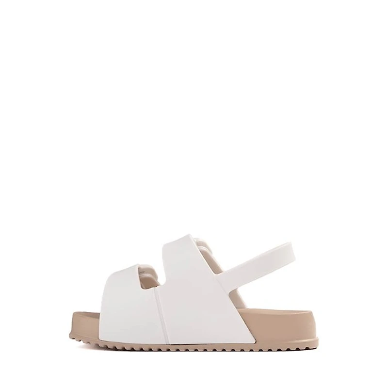 Mini Melissa Cozy Sandal - Toddler / Little Kid White Brown