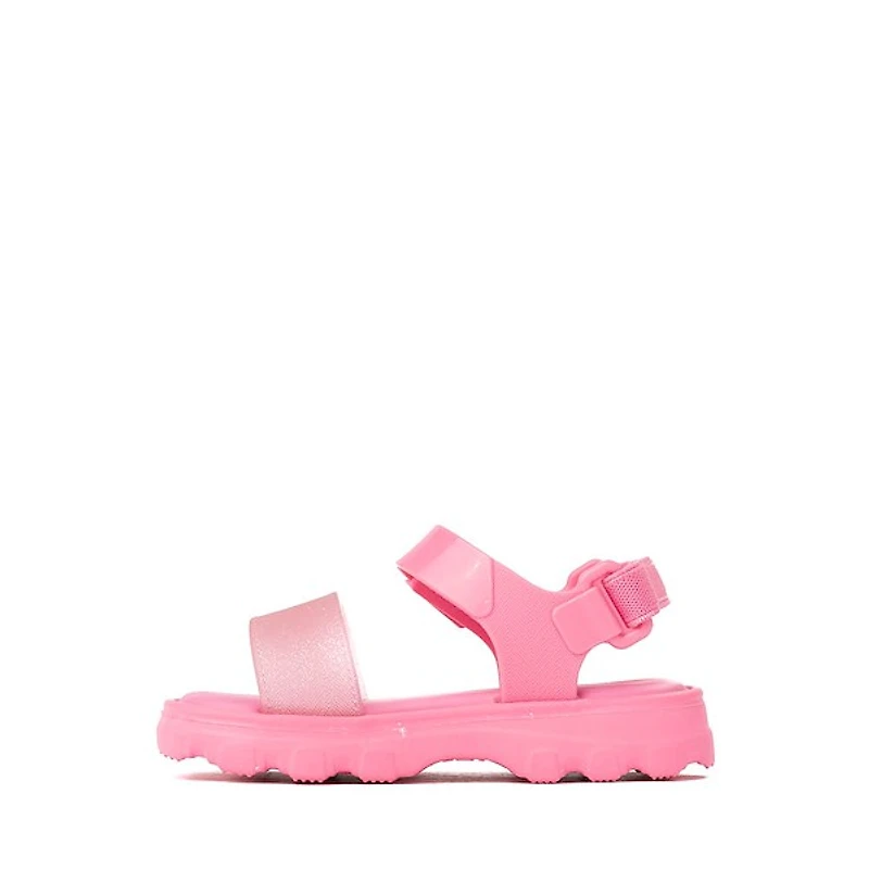 Mini Melissa Kick Off Platform Sandal - Toddler / Little Kid Pink Glitter