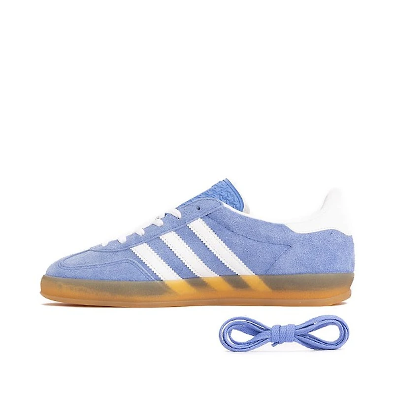 Womens adidas Gazelle Indoor Athletic Shoe - Blue Fusion / White Gold Metallic