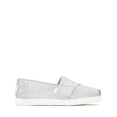 TOMS Alpargata Slip-On Casual Shoe - Little Kid / Big Silver Iridescent Glimmer
