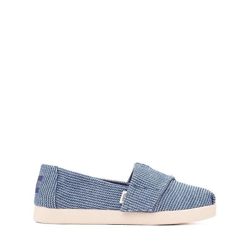 TOMS Alpargata Slip-On Casual Shoe - Little Kid / Big Kid - Dark Sky / Subtle Stripes