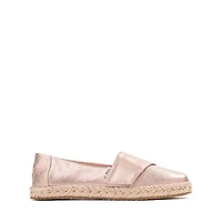 TOMS Alpargata Rope Slip-On Casual Shoe - Little Kid / Big Pale Rose Metallic