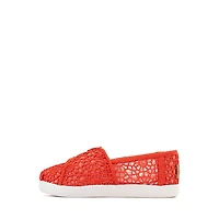 TOMS Alpargata Crochet Slip-On Casual Shoe - Baby / Toddler Little Kid Flame