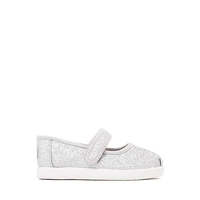 TOMS Nora Mary Jane Casual Shoe - Baby / Toddler Little Kid Silver Iridescent Glimmer