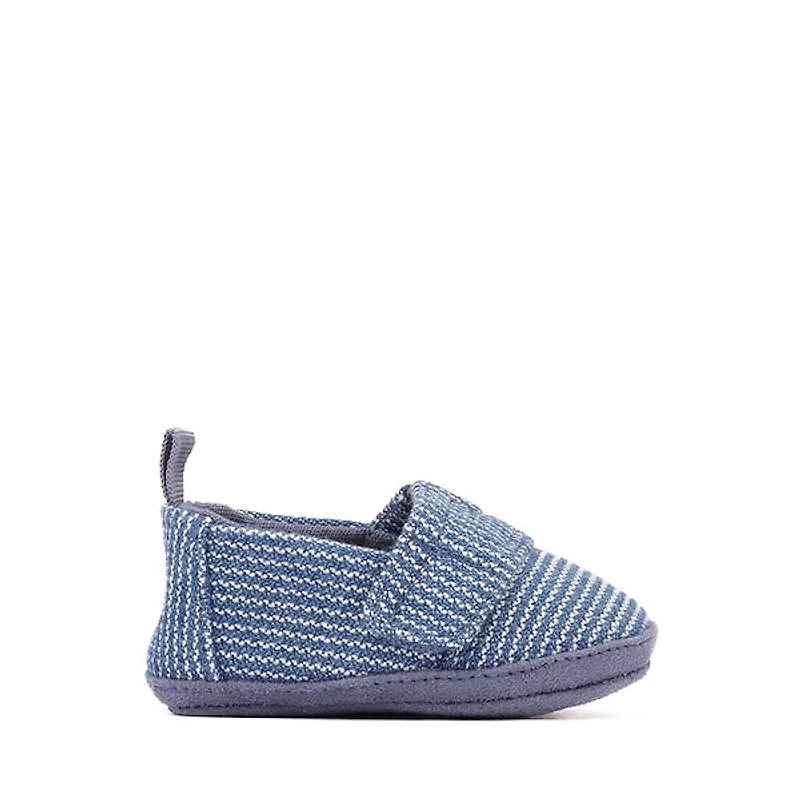 TOMS Layette Alpargata Slip-On Crib Shoe - Baby Dark Sky / Subtle Stripes
