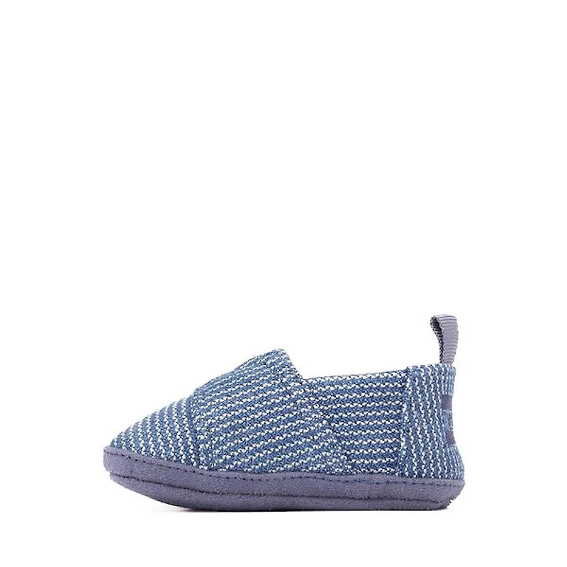 TOMS Layette Alpargata Slip-On Crib Shoe - Baby Dark Sky / Subtle Stripes