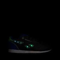 Reebok Classic Leather Step 'n' Flash Athletic Shoe - Little Kid Lime / Black Optimum Blue