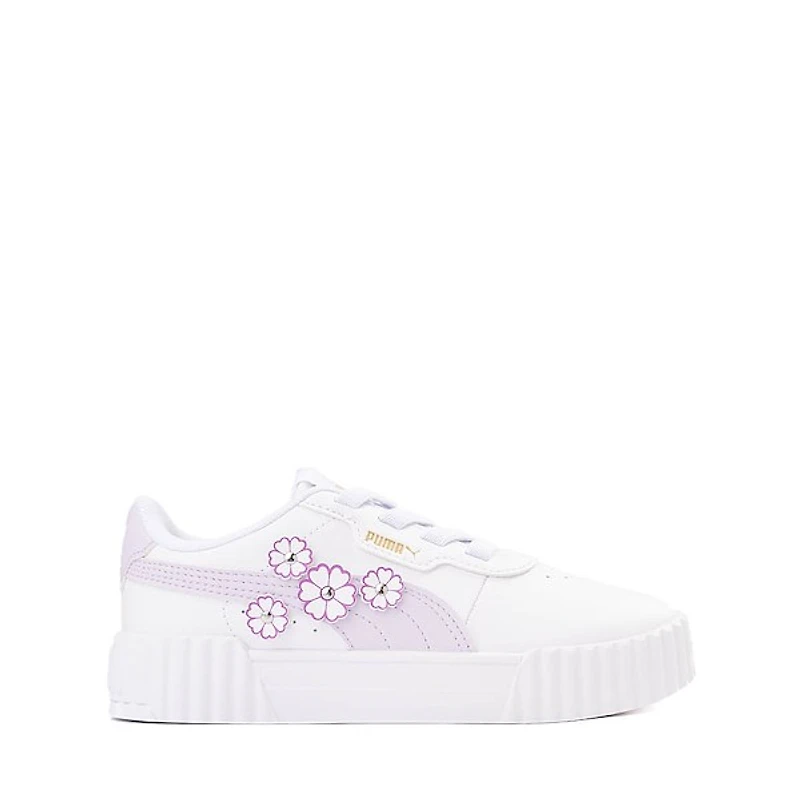 PUMA Carina 3.0 First Blossom Athletic Shoe - Little Kid / Big White Lilac Frost