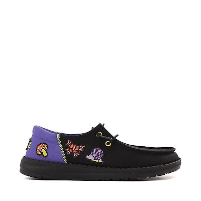 Womens HEYDUDE Wendy Funk Slip-On Casual Shoe - Black / Psychedelic Patches