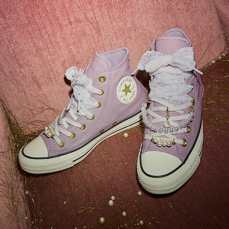Converse Chuck Taylor All Star High-Top Dressed Up Pearls & Lace Sneaker - Frozen Thistle