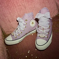 Converse Chuck Taylor All Star High-Top Dressed Up Pearls & Lace Sneaker - Frozen Thistle