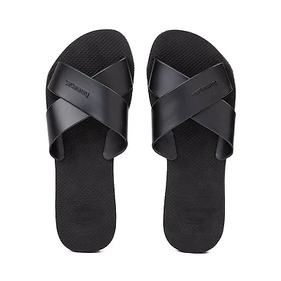 Womens Havaianas Aqua Metallic Slide Sandal - Black