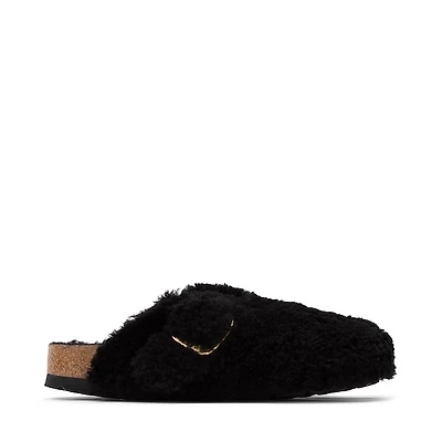 Womens Birkenstock Boston Big Buckle Shearling Clog - Black Gold
