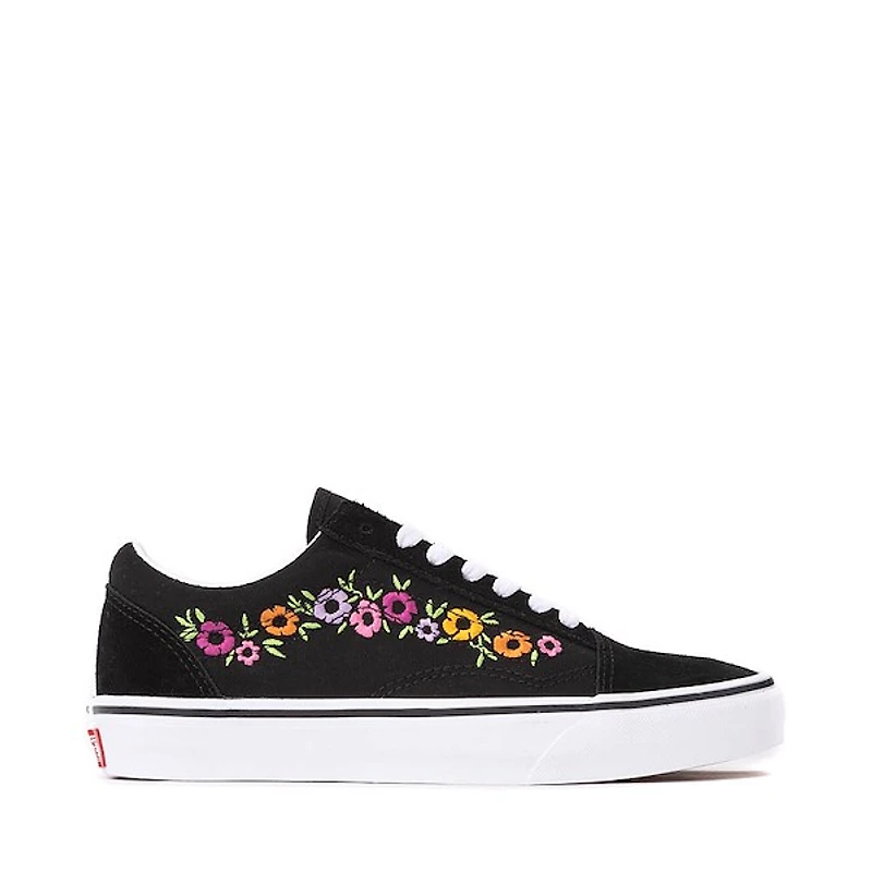 Vans Old Skool Floral Embroidery Skate Shoe - Black / Multicolor