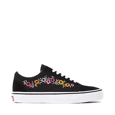 Vans Old Skool Floral Embroidery Skate Shoe - Black / Multicolor