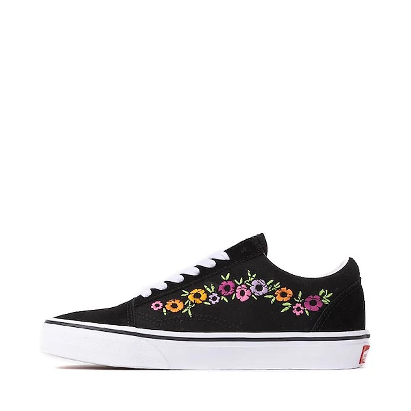 Vans Old Skool Floral Embroidery Skate Shoe - Black / Multicolor