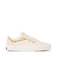 Vans Old Skool Floral Embroidery Skate Shoe - Marshmallow / Multicolor