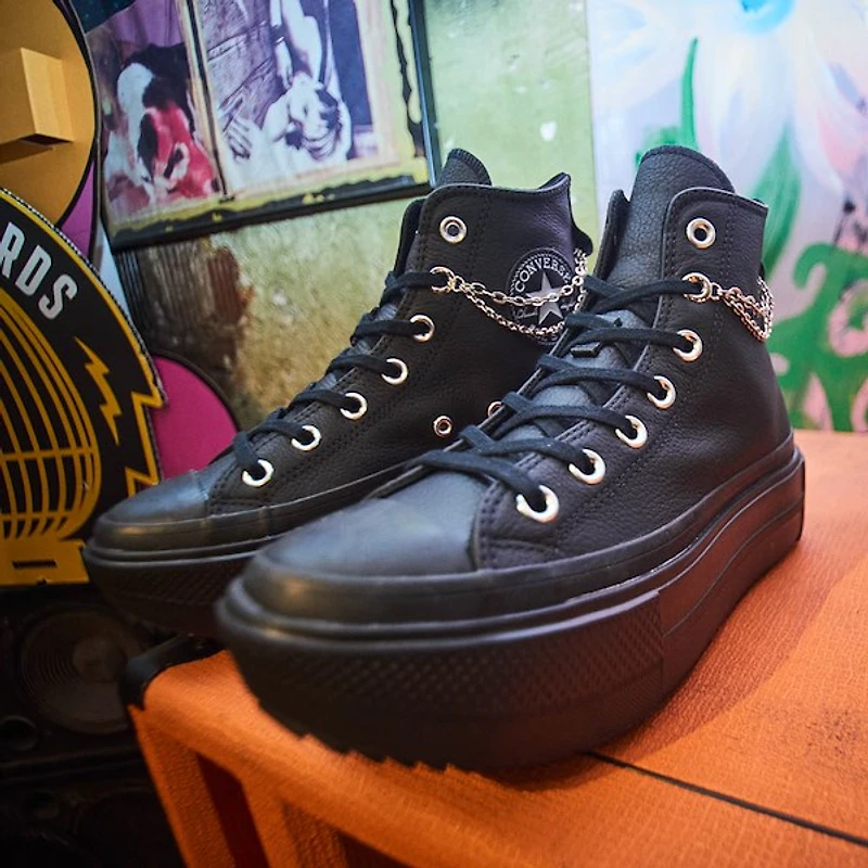 Converse Chuck Taylor All Star Lift Double Stack Girli-tude High-Top Sneaker - Black Monochrome