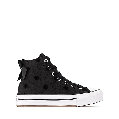 Converse Chuck Taylor All Star Lift Bows High-Top Sneaker - Big Kid Black