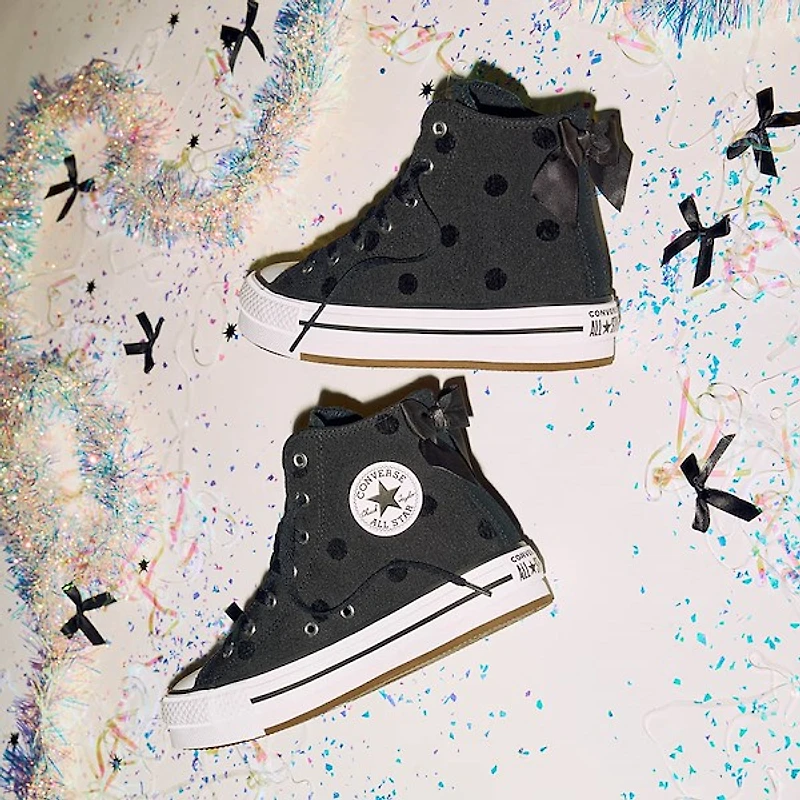 Converse Chuck Taylor All Star Bows High-Top Sneaker - Big Kid Black