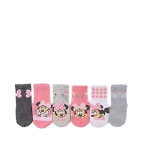 Disney Minnie Mouse Quarter Socks 6 Pack - Baby - Multicolor