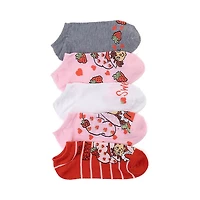 Strawberry Shortcake Ankle Socks 5 Pack - Big Kid - Multicolor
