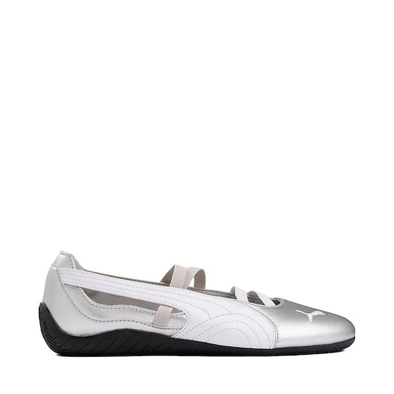 Womens PUMA Speedcat Ballet Metallic Sneaker - Silver / White