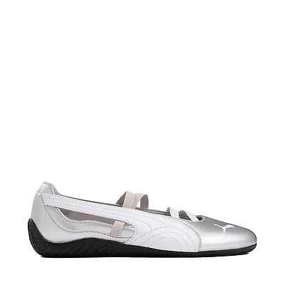 Womens PUMA Speedcat Ballet Metallic Sneaker - Silver / White