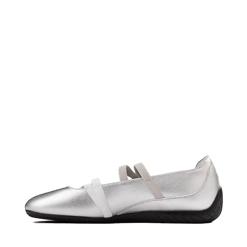 Womens PUMA Speedcat Ballet Metallic Sneaker - Silver / White