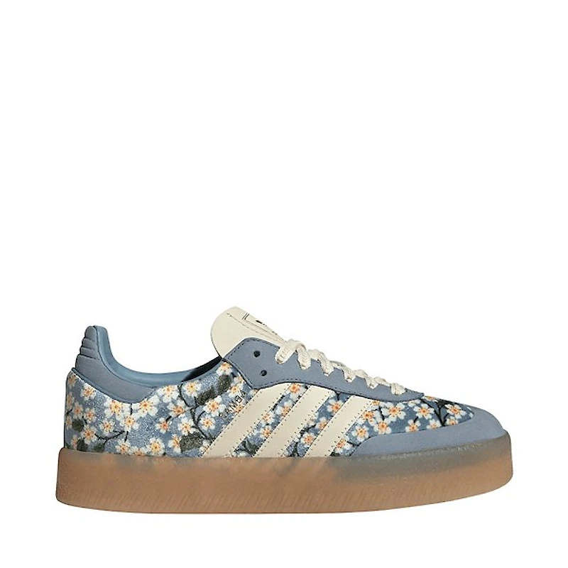 Womens adidas x Liberty London Sambae Athletic Shoe - Blue / Cream White Gold Metallic