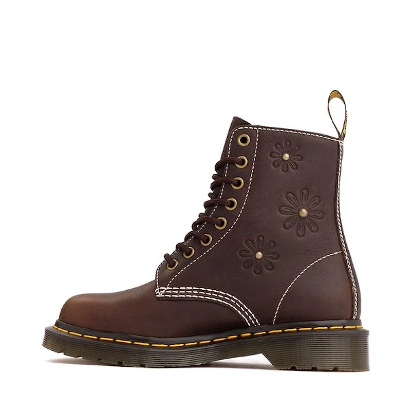 Womens Dr. Martens 1460 Pascal Flower 8-Eye Boot - Dark Brown