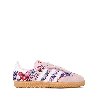 adidas x Liberty London Samba OG Comfort Closure Elastic Lace Athletic Shoe - Little Kid Clear Pink / Cloud White Gum