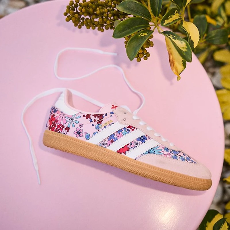 adidas x Liberty London Samba OG Athletic Shoe - Big Kid - Clear Pink / Cloud White / Gum