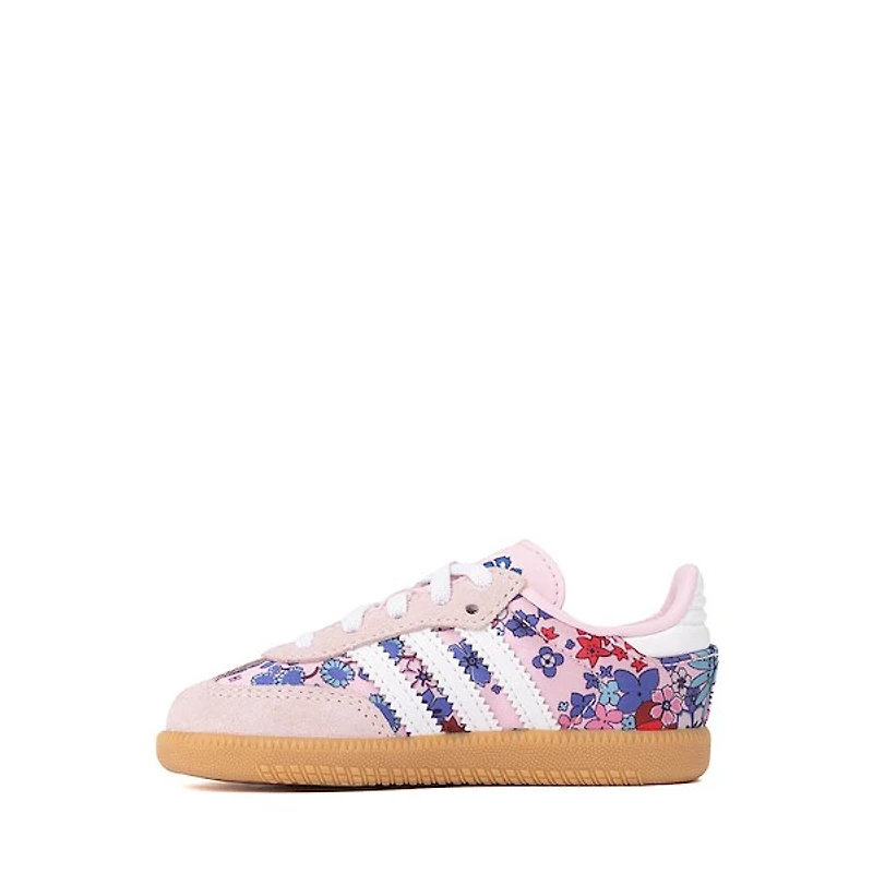 adidas x Liberty London Samba OG Comfort Closure Elastic Lace Athletic Shoe - Baby / Toddler - Clear Pink / Cloud White / Gum