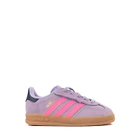 adidas Gazelle Indoor Comfort Closure Elastic Lace Athletic Shoe - Baby / Toddler Powder Plum Lucid Pink Gum