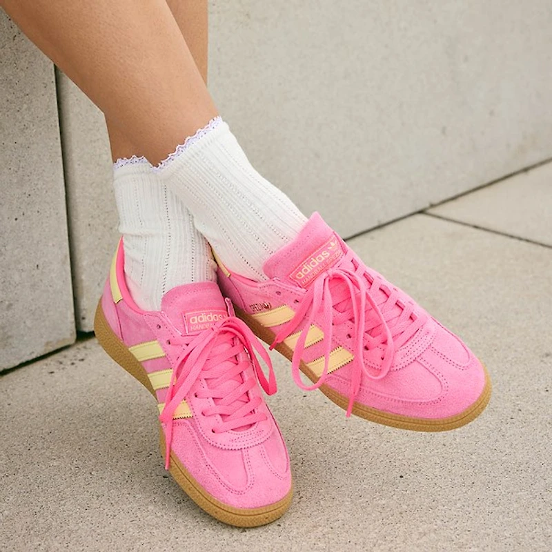 Womens adidas Handball Spezial Athletic Shoe - Lucid Pink / Almost Yellow Gold Metallic
