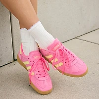 Womens adidas Handball Spezial Athletic Shoe - Lucid Pink / Almost Yellow Gold Metallic