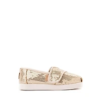 TOMS Alpargata Mini Sequin Slip-On Casual Shoe - Baby / Toddler Little Kid Champagne