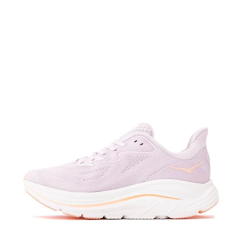 Womens HOKA Clifton 10 Athletic Shoe - Lilac Cream / Tangerine Glow