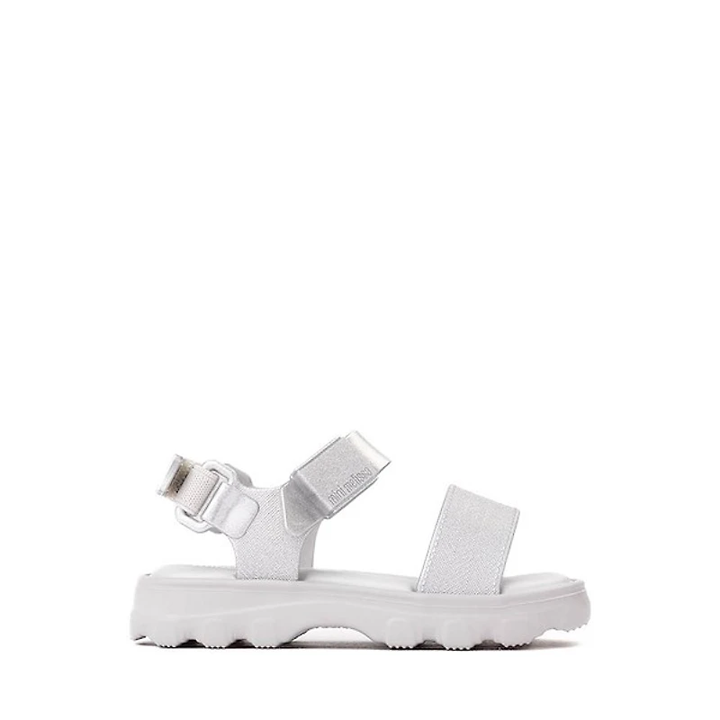 Mini Melissa Kick Off Sandal - Toddler / Little Kid Silver