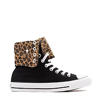 Womens Converse Chuck Taylor All Star Fold-Over High-Top Sneaker - Black / Leopard